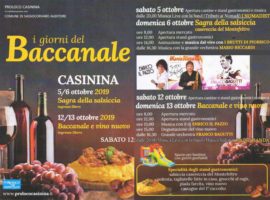 I GIORNI DEL BACCANALE 2019